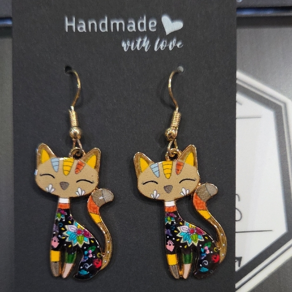 Jewelry - Handmade Cat Earrings - Multicolor